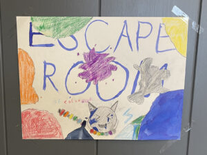 Selbst gemaltes Bild mit dem Wort "Escape Room"