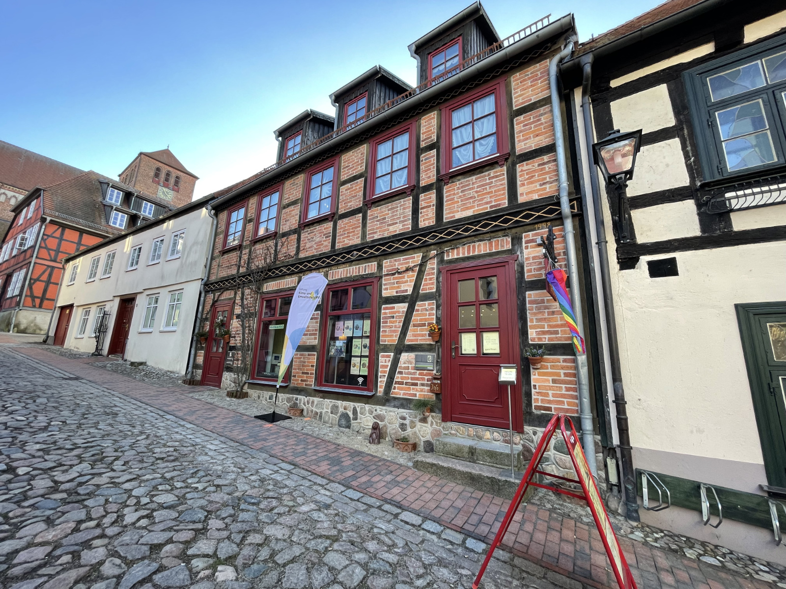 Fachwerkhaus des Reparaturcafés in der Schulstraße 6 in Waren
